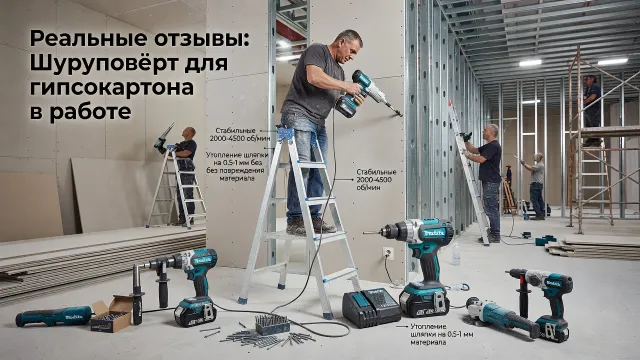 Реальные отзывы: Шуруповёрт для гипсокартона в работе